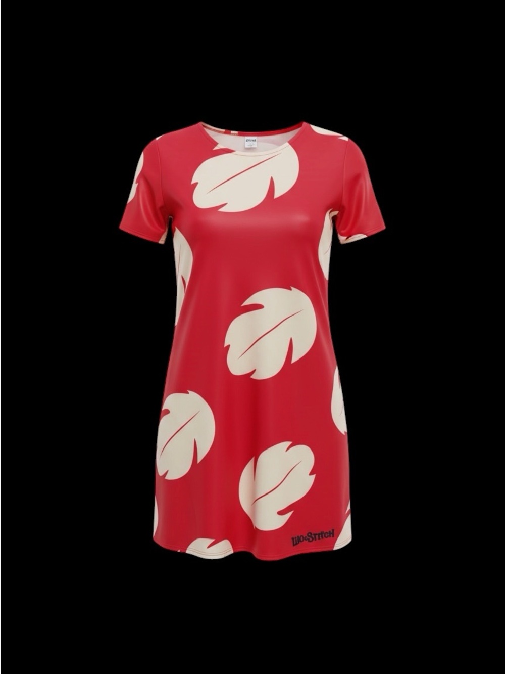Disney Lilo & Stitch Red Leaf Cosplay T-Shirt Dress Size L